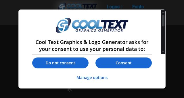 Screenshot of cooltext.com