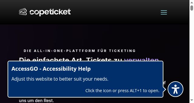 Screenshot of copeticket.com
