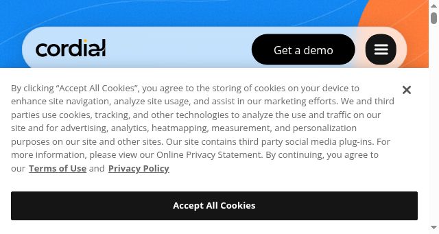 Screenshot of cordial.com