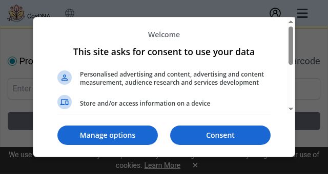 Screenshot of cosdna.com