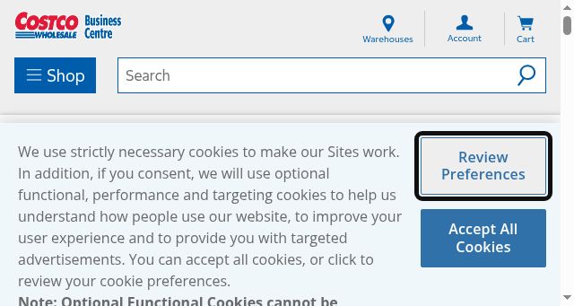 Screenshot of costcobusinesscentre.ca