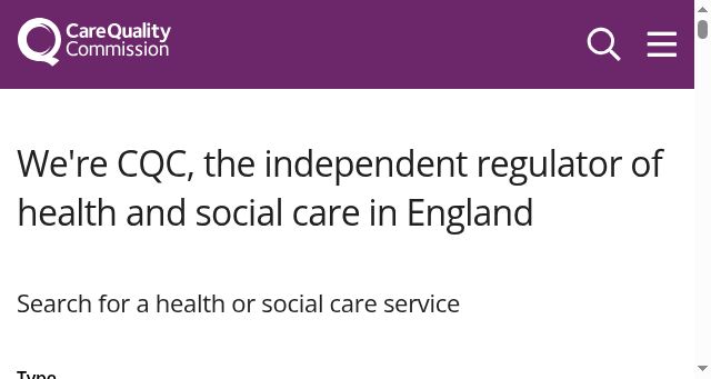 Screenshot of cqc.org.uk