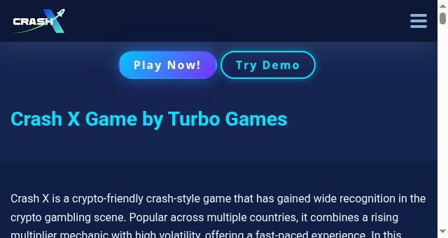 Screenshot of crashx.games