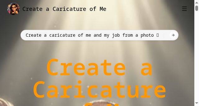 Screenshot of createcaricatureofme.com
