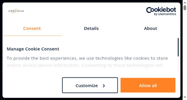 Screenshot of creodias.eu