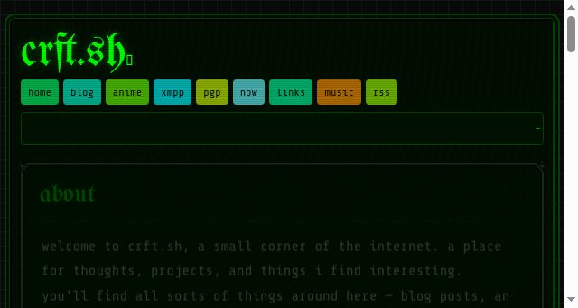 Screenshot of crft.sh