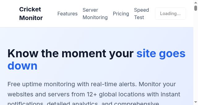 Screenshot of cricketmon.io