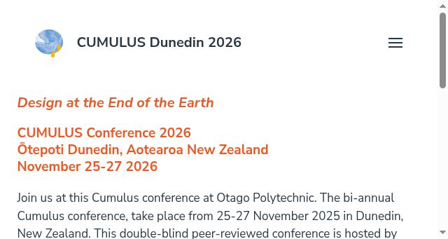 Screenshot of cumulusdunedin2026.com