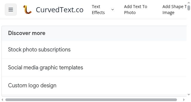 Screenshot of curvedtext.co