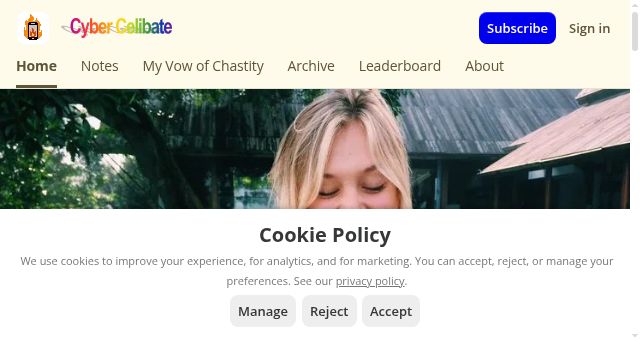 Screenshot of cybercelibate.com
