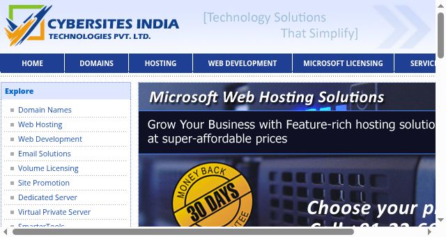 Screenshot of cybersitesindia.com