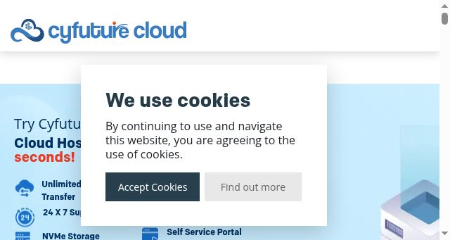 Screenshot of cyfuture.cloud