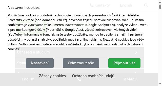 Screenshot of czu.cz