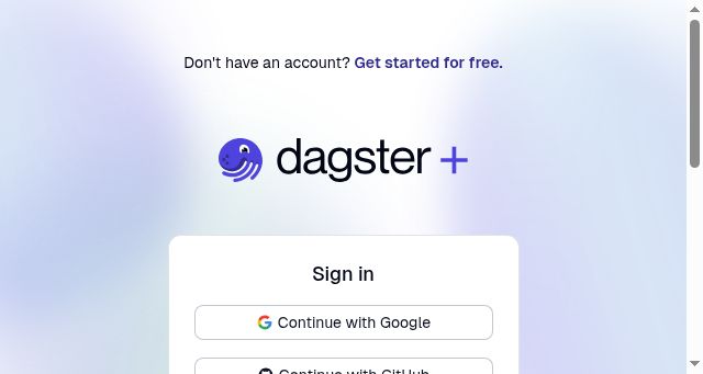Screenshot of dagster.plus