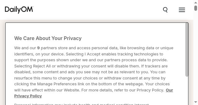 Screenshot of dailyom.com