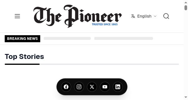 Screenshot of dailypioneer.com