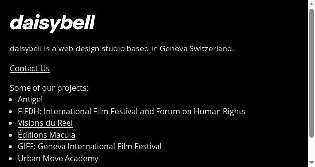 Screenshot of daisybell.ch