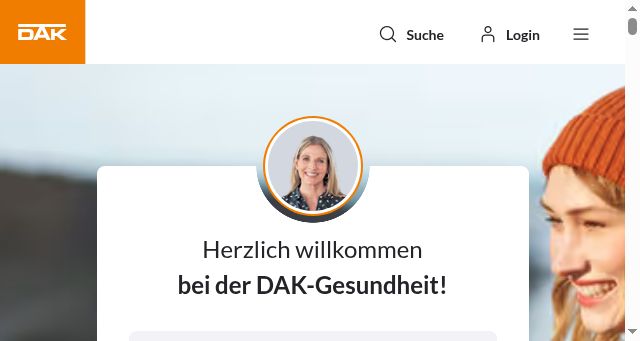 Screenshot of dak.de