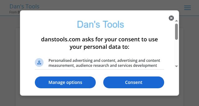Screenshot of danstools.com
