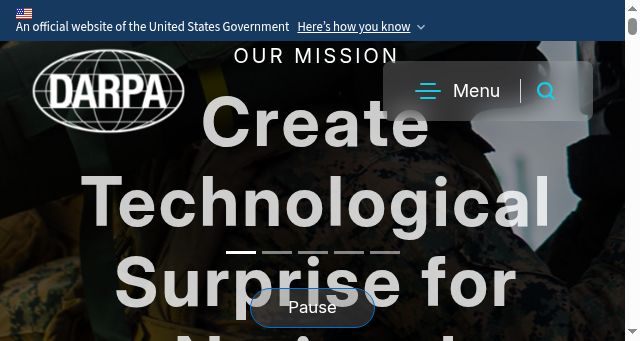 Screenshot of darpa.mil