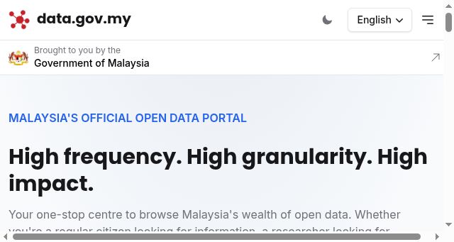 Screenshot of data.gov.my