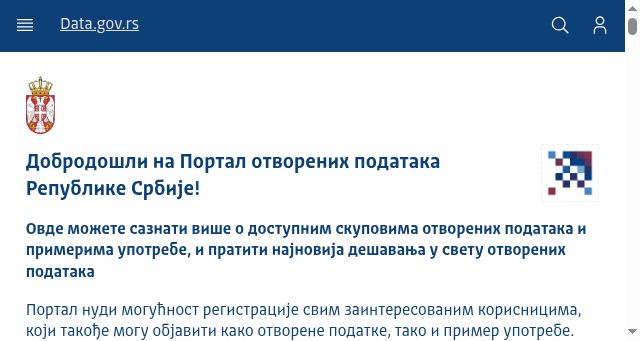 Screenshot of data.gov.rs