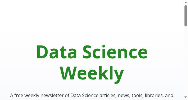 Screenshot of datascienceweekly.org