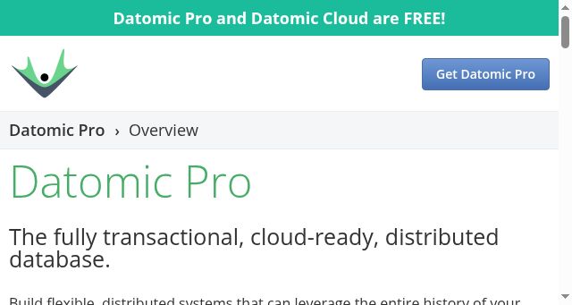 Screenshot of datomic.com