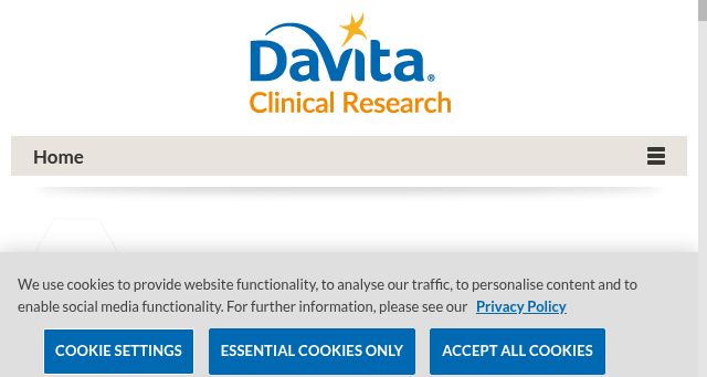 Screenshot of davitaclinicalresearch.com