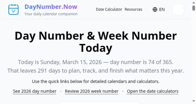 Screenshot of daynumber.now