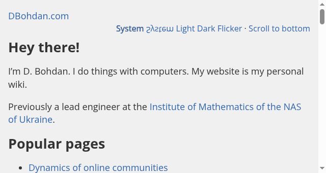 Screenshot of dbohdan.com