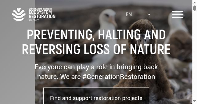 Screenshot of decadeonrestoration.org