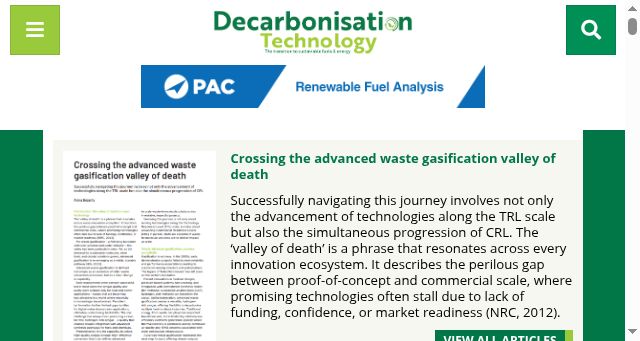 Screenshot of decarbonisationtechnology.com
