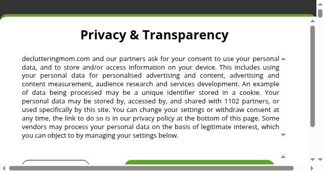 Screenshot of declutteringmom.com