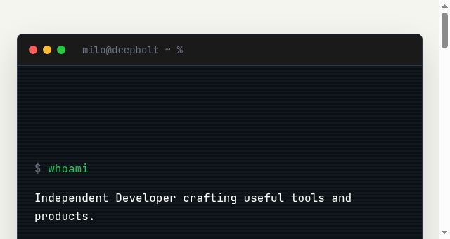 Screenshot of deepbolt.xyz