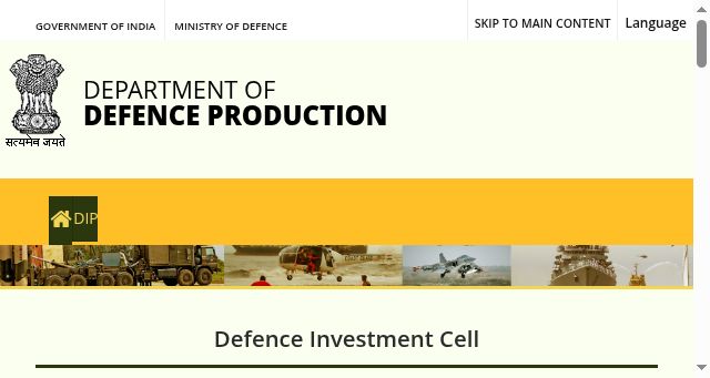 Screenshot of defenceinvestorcell.gov.in