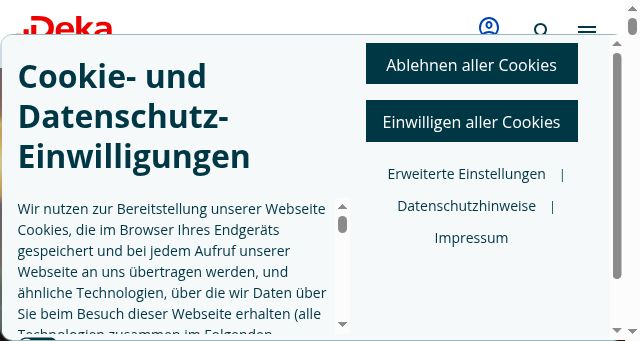 Screenshot of deka.de