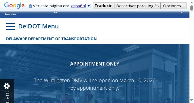 Screenshot of deldot.gov