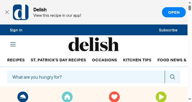 Screenshot of delish.com