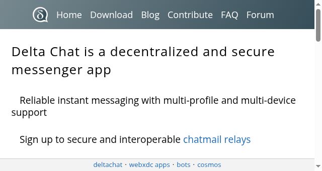 Screenshot of delta.chat