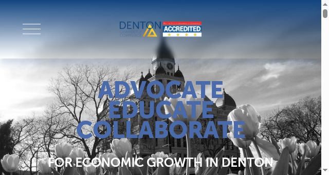 Screenshot of dentonchamber.org