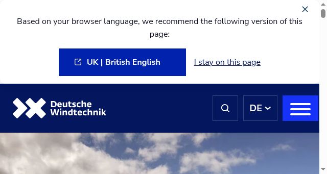 Screenshot of deutsche-windtechnik.com