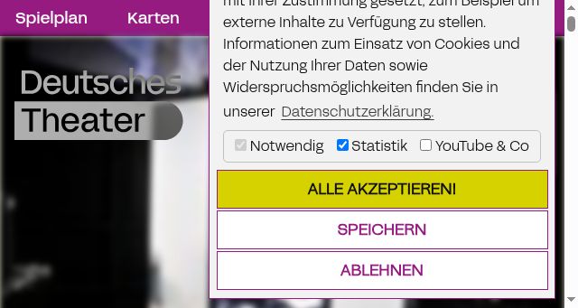 Screenshot of deutschestheater.de