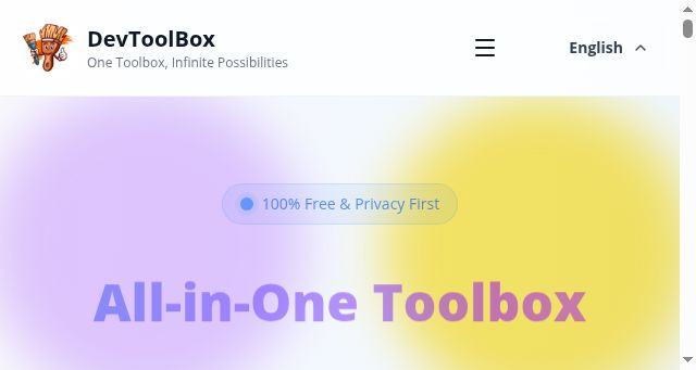 Screenshot of devtoolbox.online