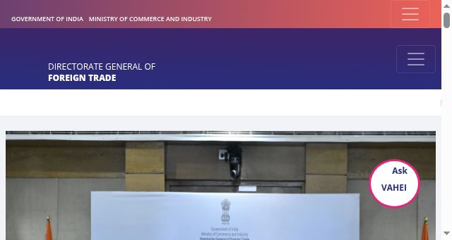Screenshot of dgft.gov.in