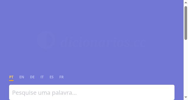 Screenshot of dicionarios.cc