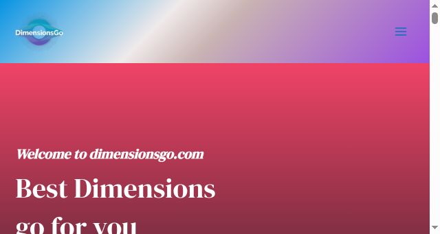 Screenshot of dimensionsgo.com