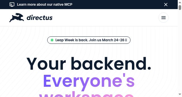 Screenshot of directus.io