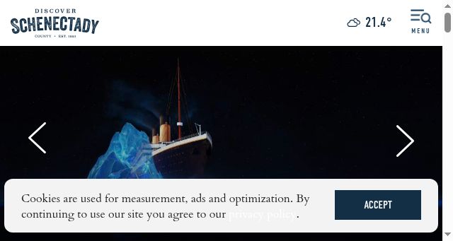Screenshot of discoverschenectady.com