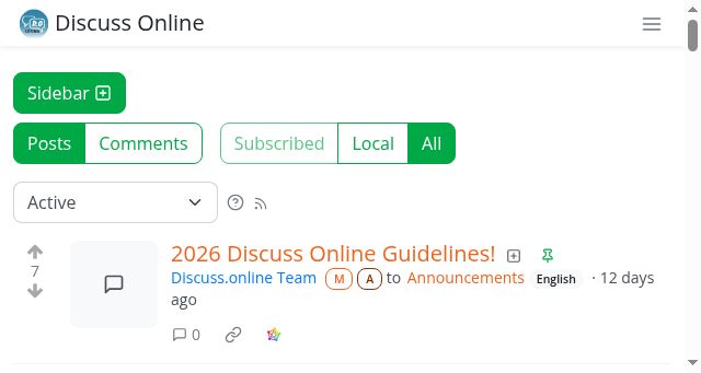 Screenshot of discuss.online